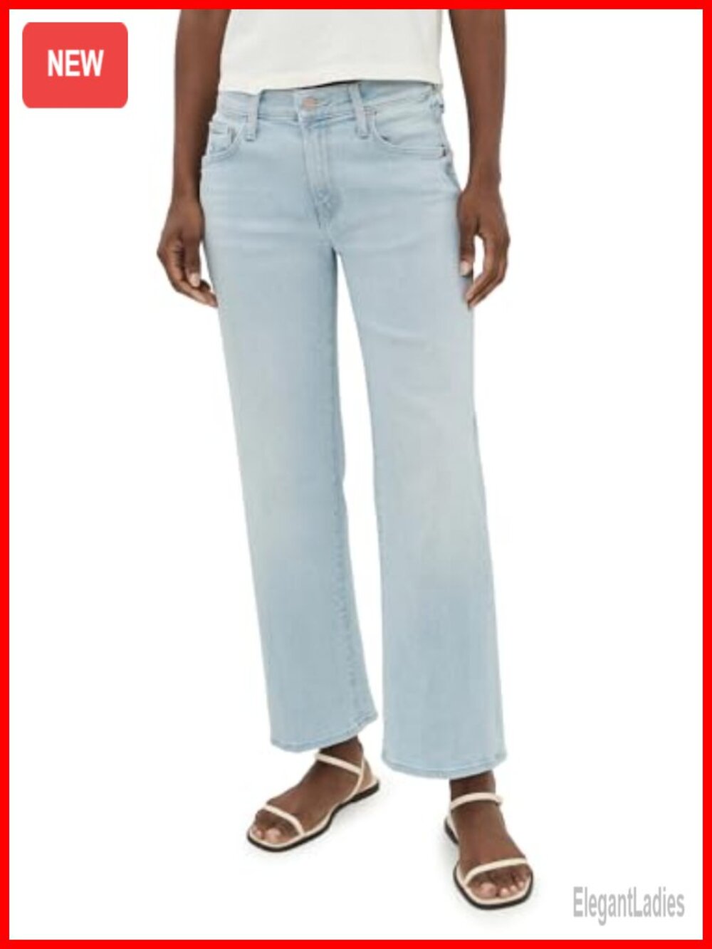 Mid Rise Rambler Zip Ankle Jeans Stretch Denim 5-Pocket